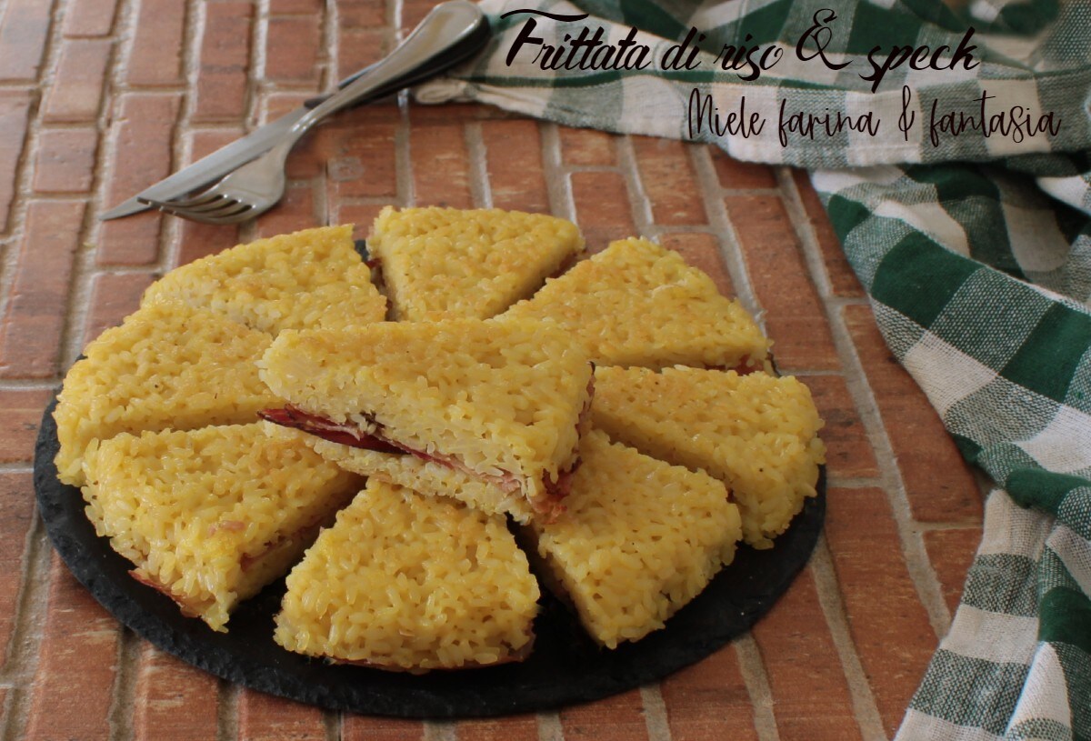 Tortilla de arroz rellena de speck
