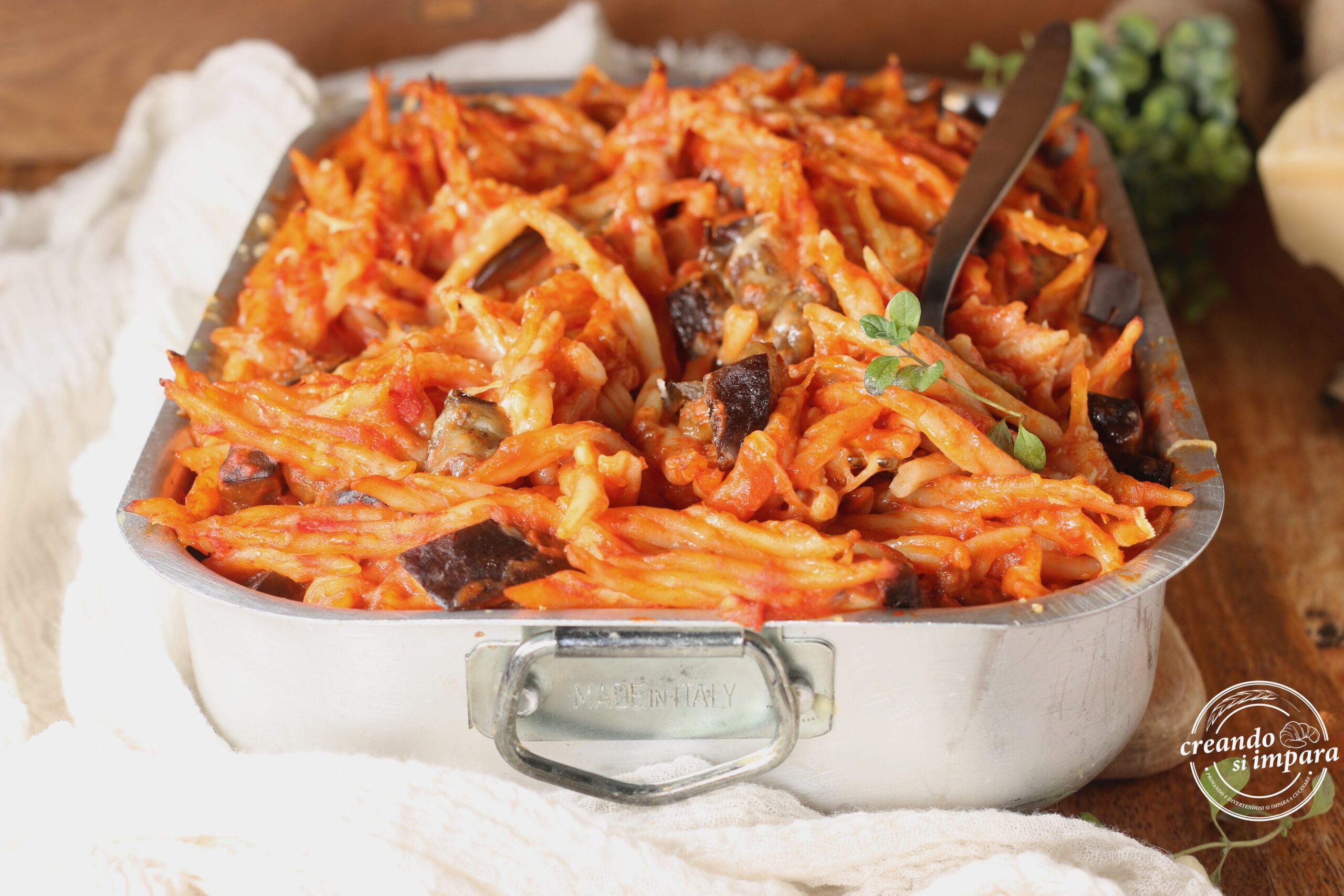 Pasta al horno con berenjenas
