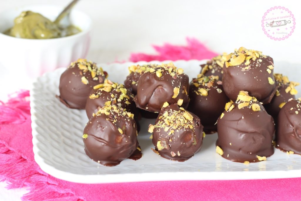 trufas de pistacho y chocolate