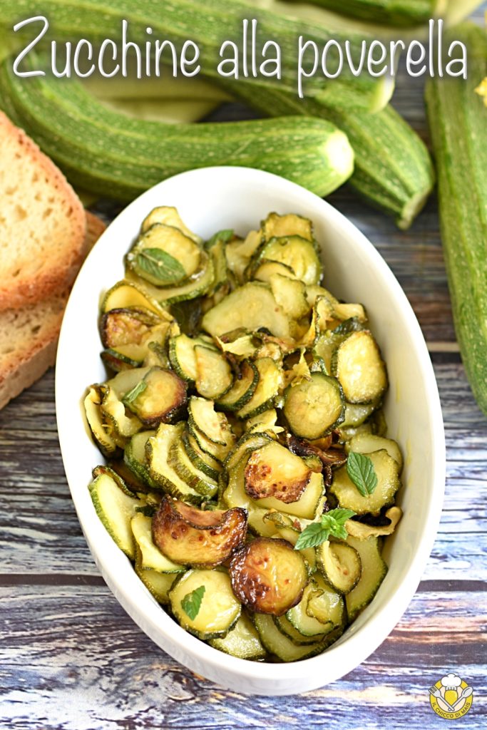 v_ calabacines a la pobre receta original de Apulia calabacines en sartén con vinagre y menta guarnición veraniega el grano de maíz