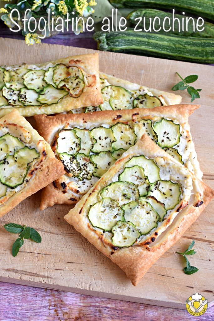 v_ hojaldres salados con calabacín y ricotta receta aperitivo rápido y sabroso con masa de hojaldre rectangular el chicco di mais