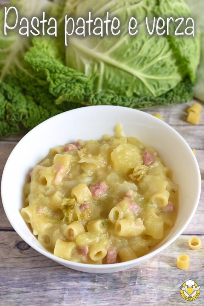 v_ pasta, patatas y col cremosa y densa receta sopa invernal con pasta il chicco di mais