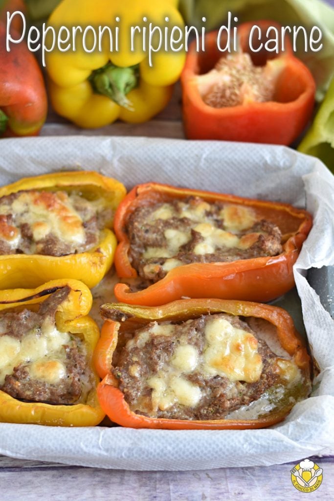 v_ pimientos rellenos de carne al horno con queso fundido receta sabrosa excelentes fríos el chicco di mais