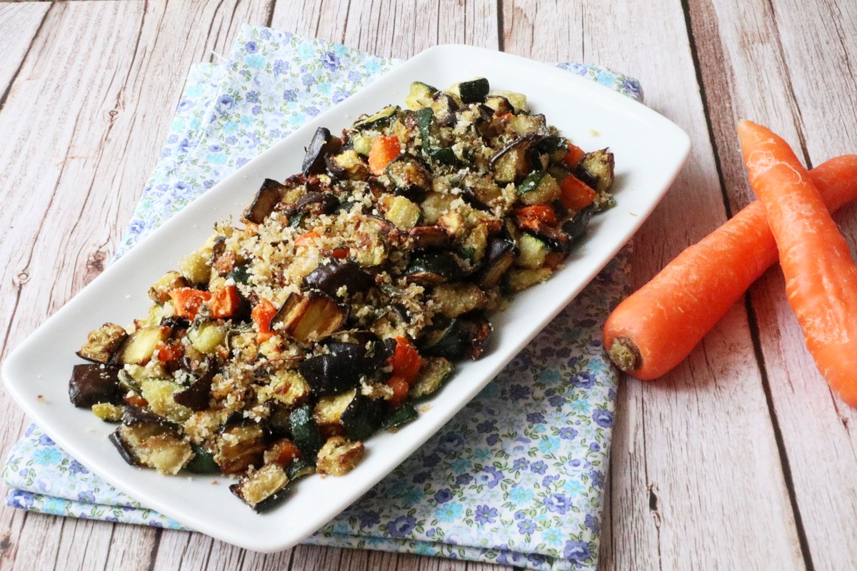 Verduras gratinadas en freidora de aire