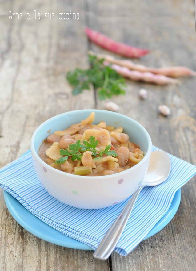 Maltagliati con judías borlotti frescas