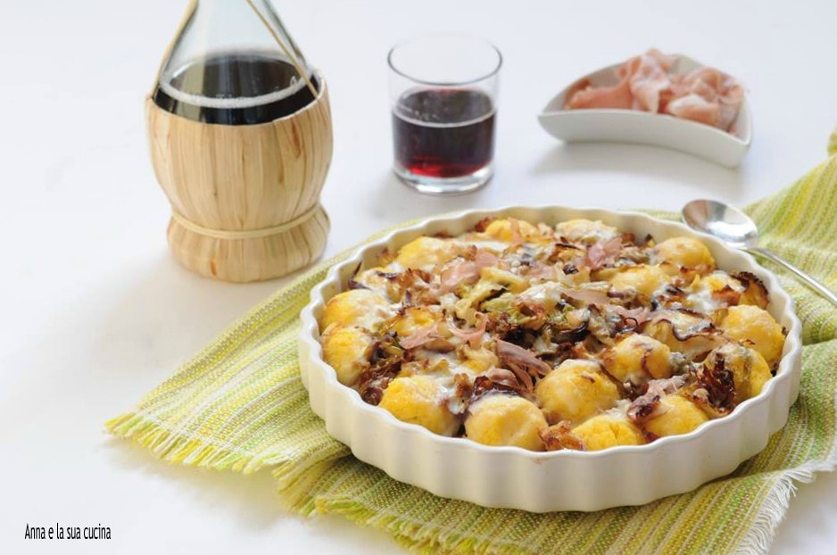 Ñoquis de polenta con col y speck