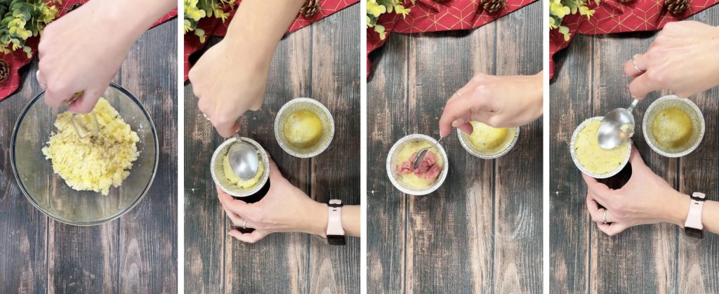 pastelitos de patata y cotechino en freidora de aire