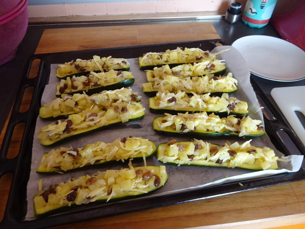 Calabacines rellenos al estilo alemán