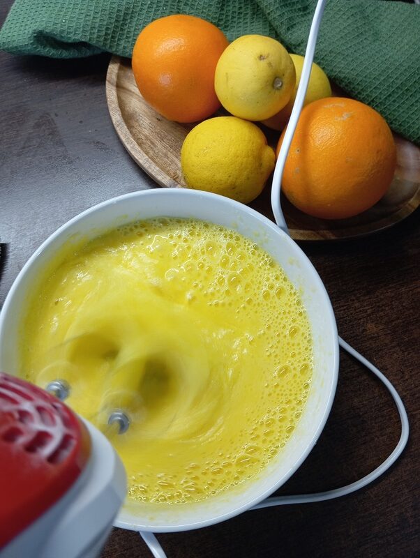 Preparación tarta naranjas