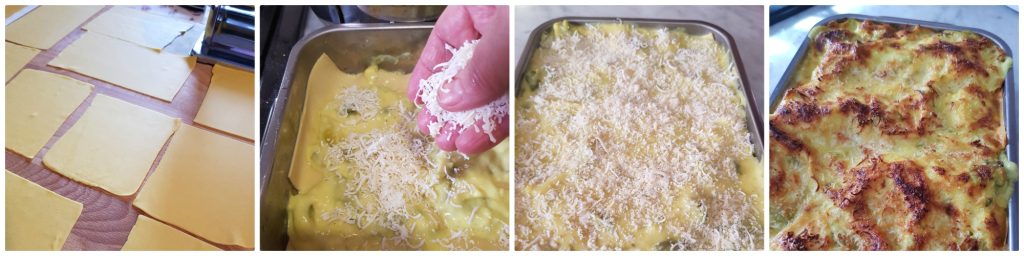 lasaña al horno con espárragos y bechamel