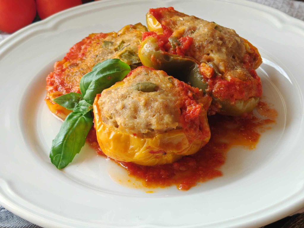 Pimientos rellenos en sartén