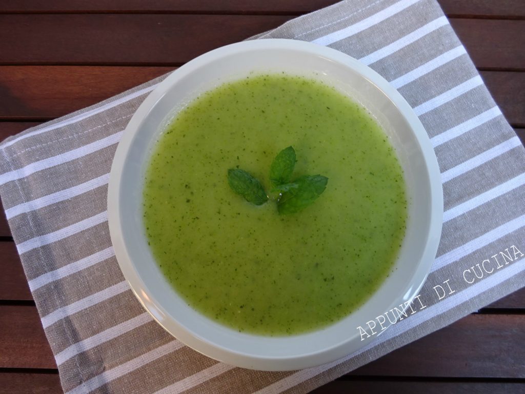 crema de patatas menta y calabacines
