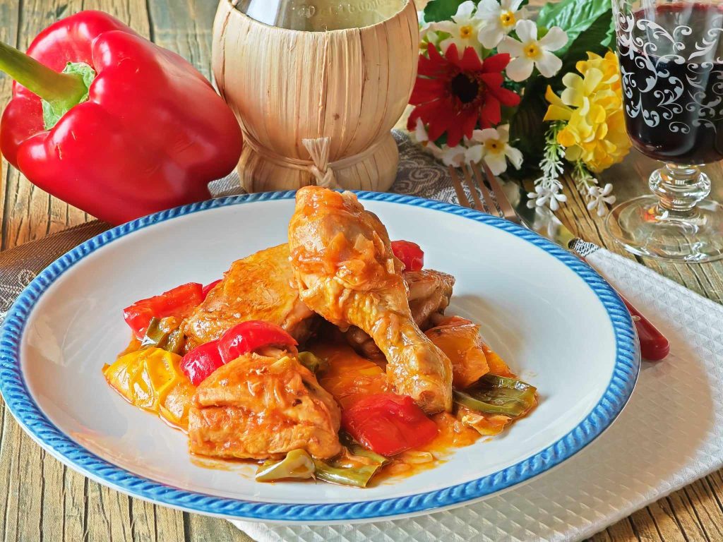 Pollo con pimientos