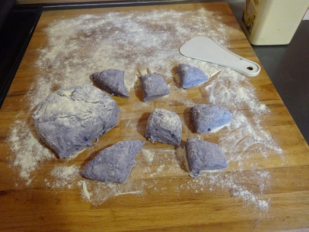 Ñoquis de col morada