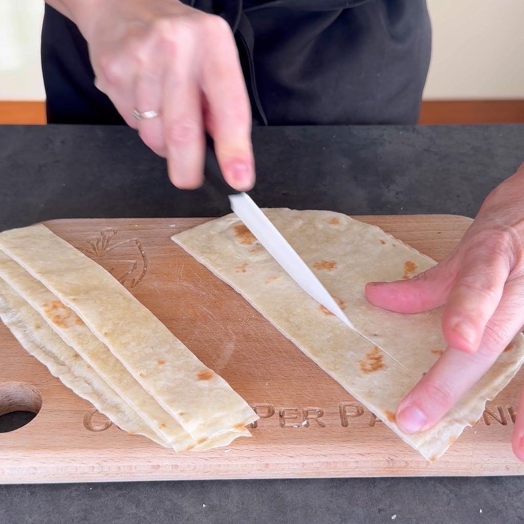 Aperitivo de piadina con salami