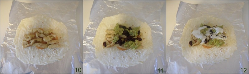 Burrito con pollo y guacamole receta mexicana il chicco di mais 4 rellenar añadir la crema agria