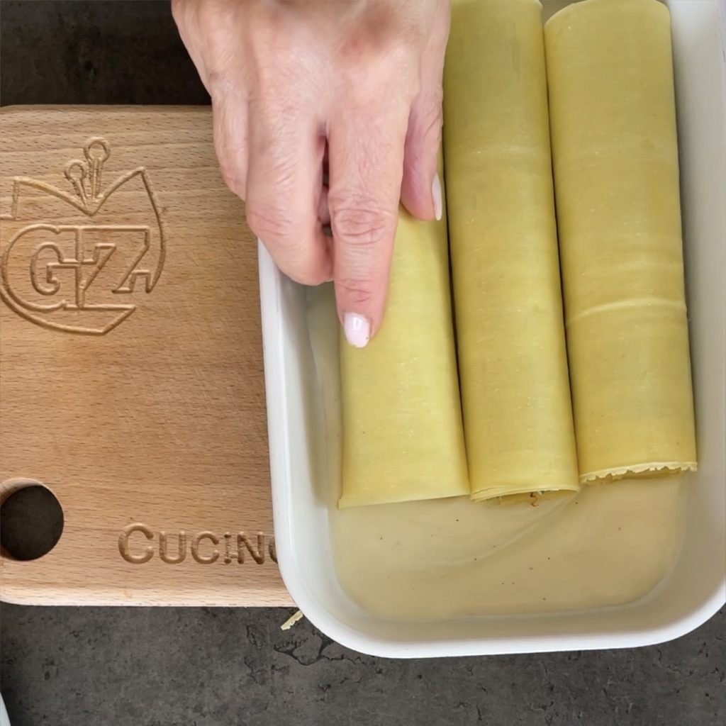 Canelones vegetarianos con ricotta y espinacas