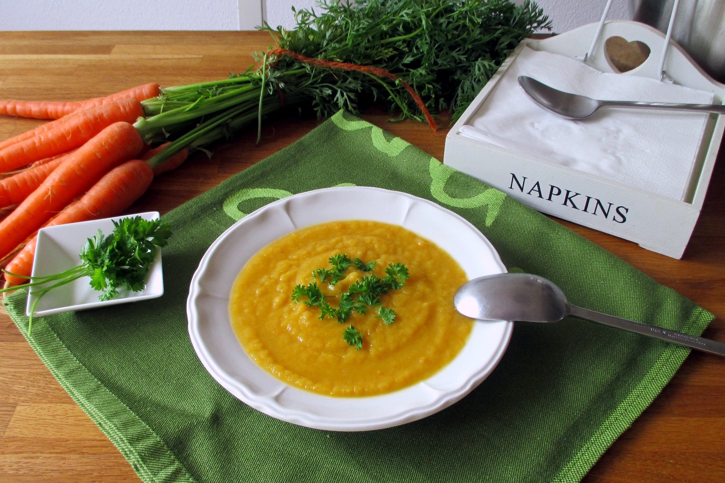 Crema de zanahorias con aroma de coco