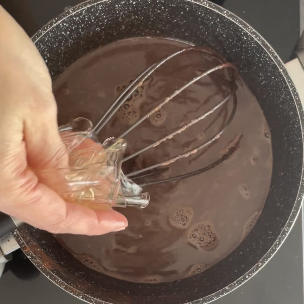 Flan de chocolate negro