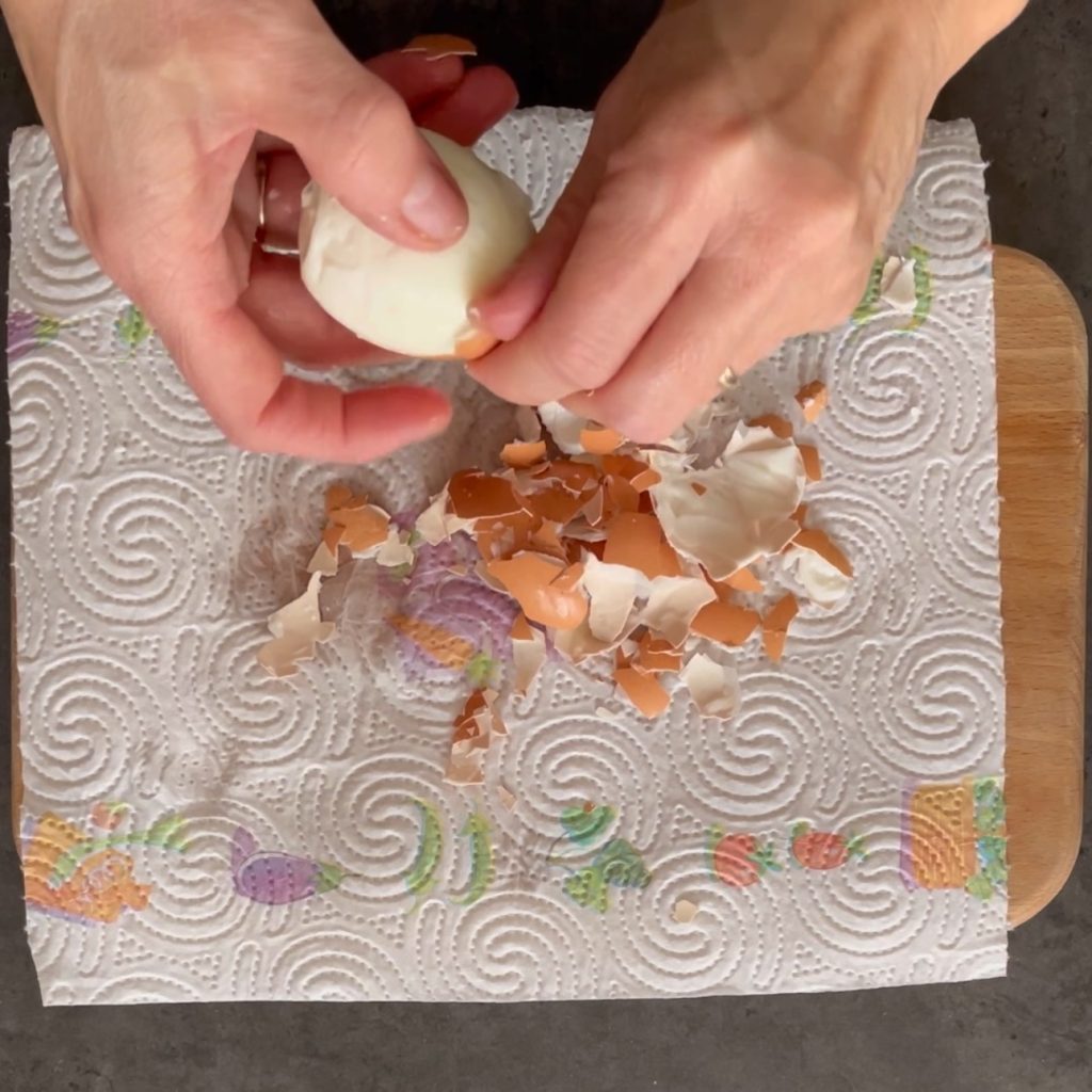 Huevos cocidos árbol de Navidad