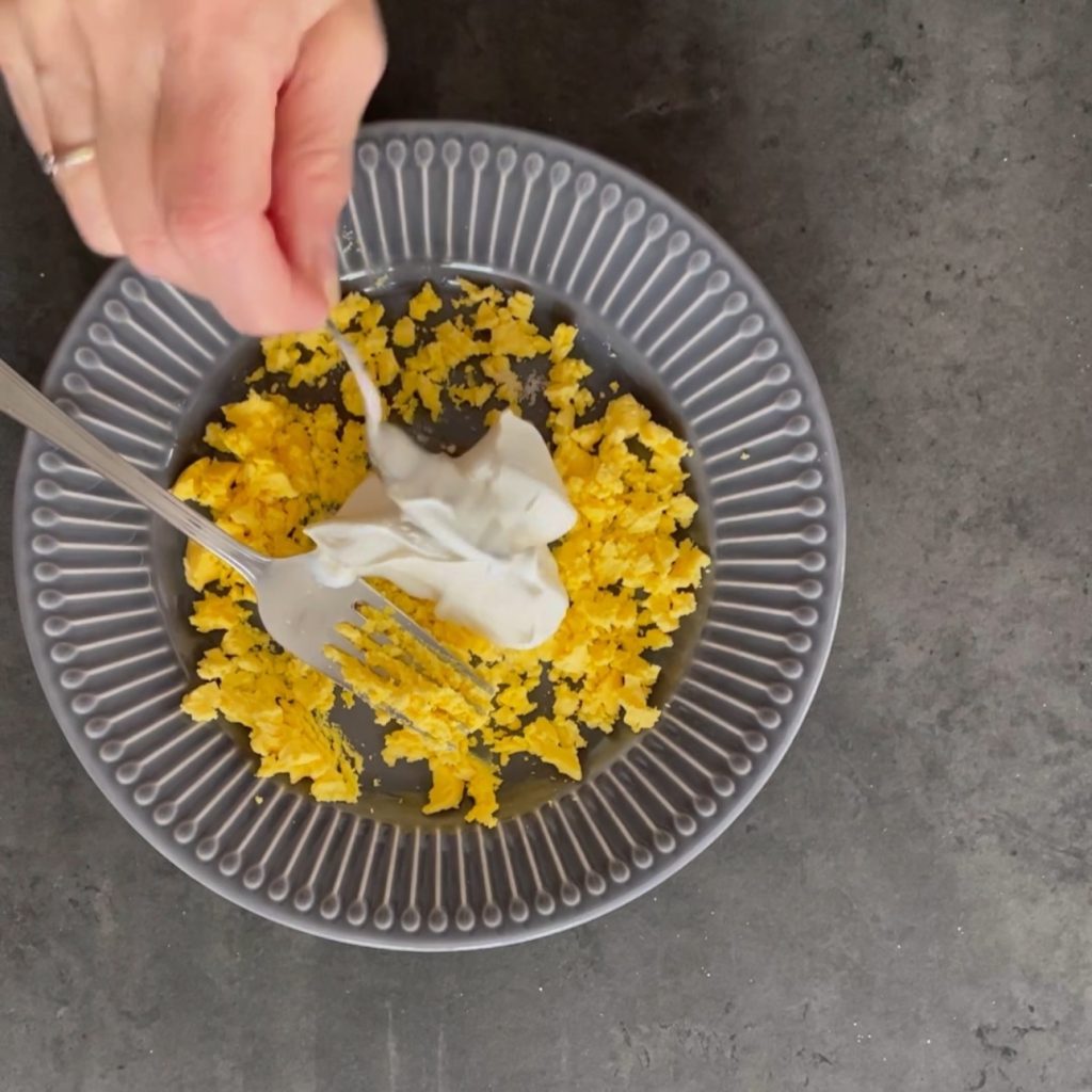 Huevos cocidos árbol de Navidad