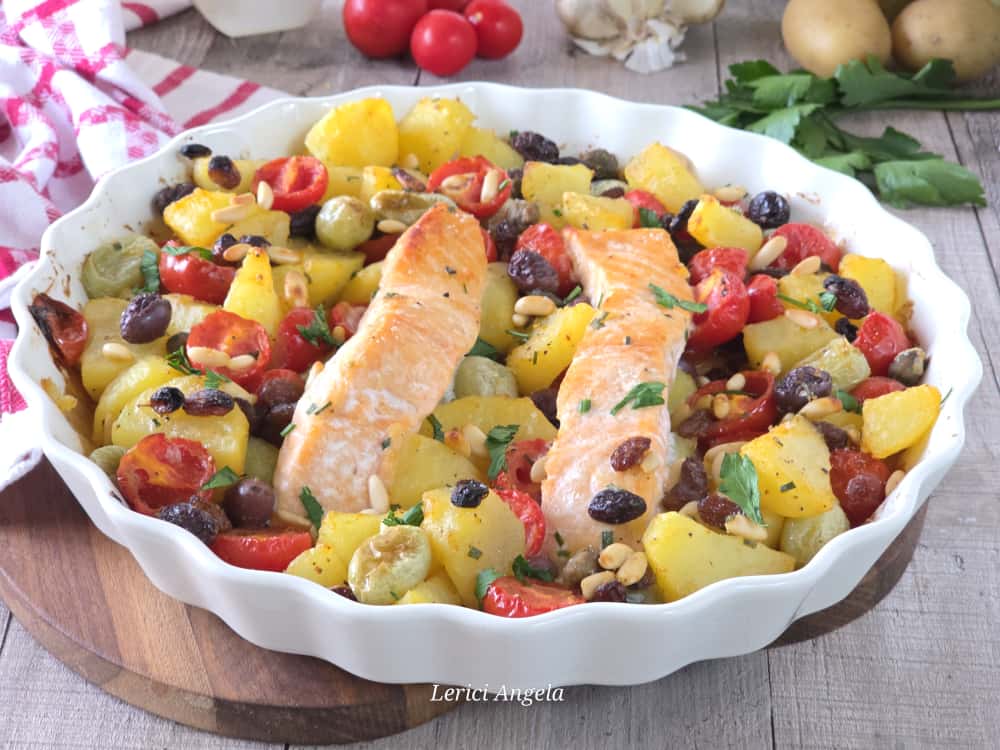 Salmón y Patatas con Aroma Mediterráneo