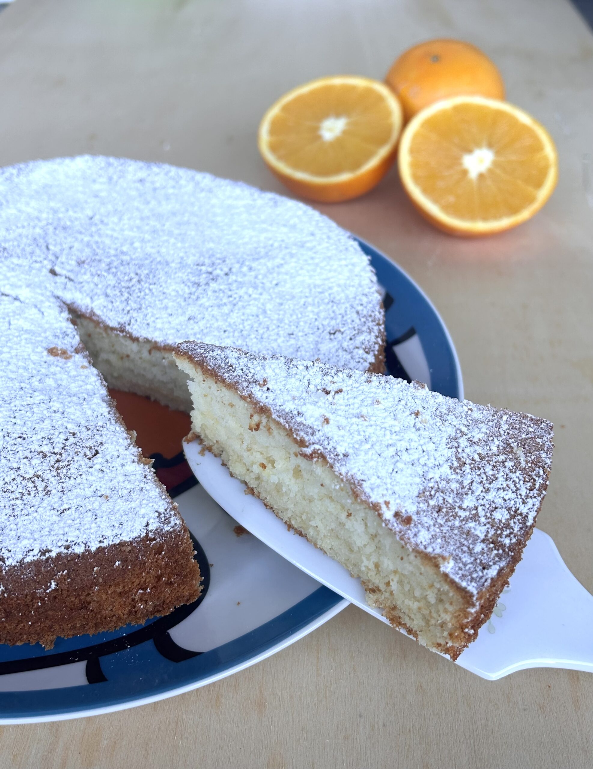 Tarta solo claras de huevo a la naranja