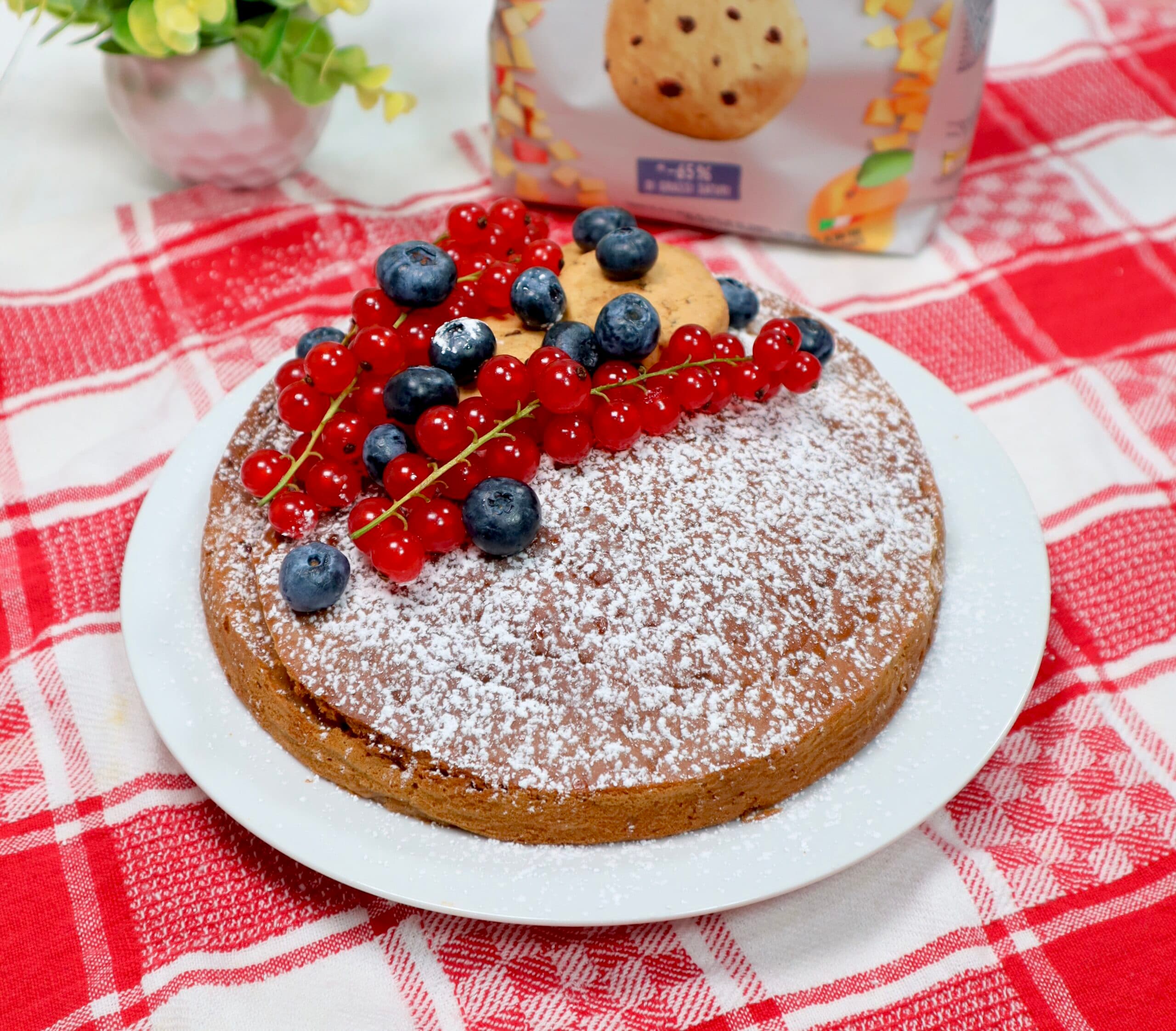 Tarta de leche y galletas en freidora de aire