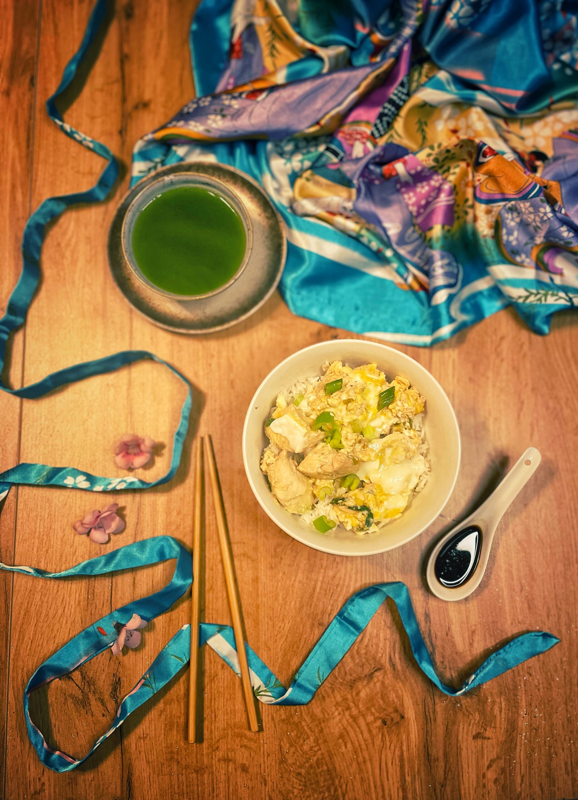 Oyakodon japonés bajo en FODMAP