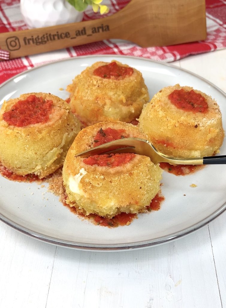 Tortitas de patata a la pizzaiola en freidora de aire