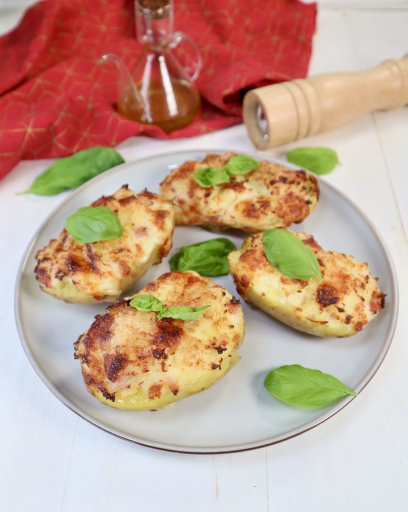 Patatas rellenas cremosas en freidora de aire