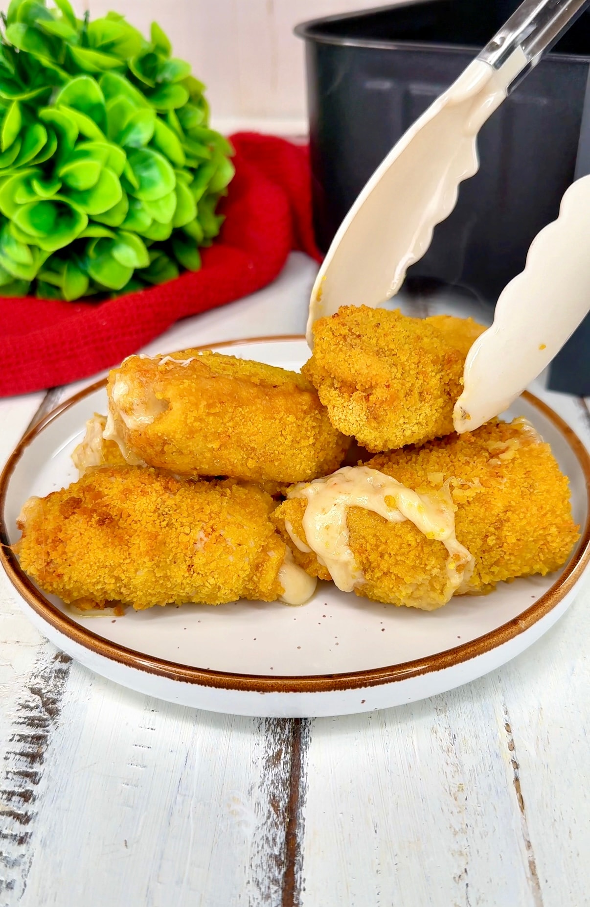 Rollitos de pollo especiados en freidora de aire