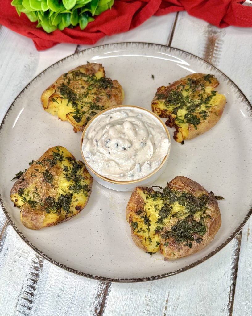 Patatas machacadas con perejil