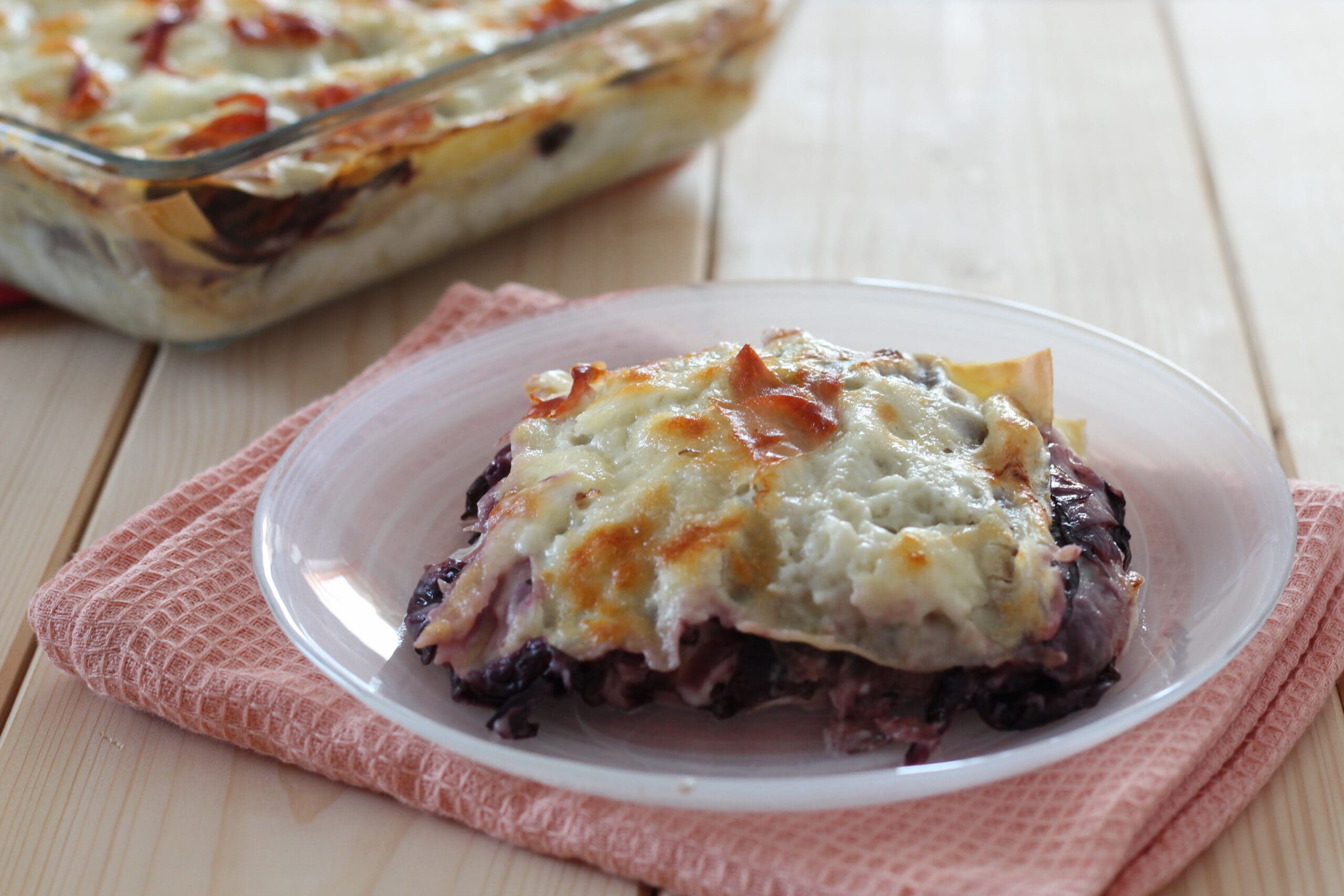 Lasaña de radicchio y speck