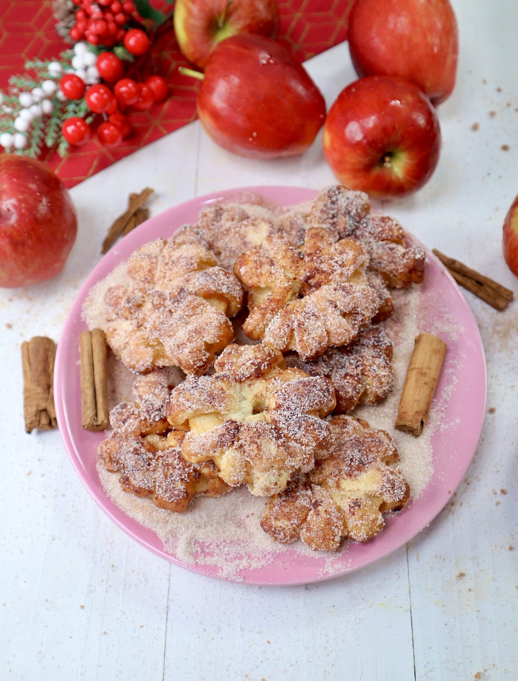 Rosquillas de manzana en freidora de aire