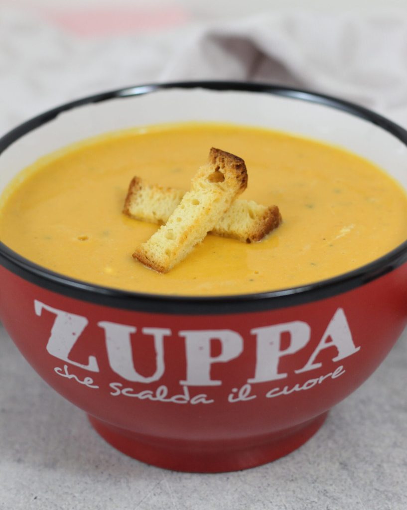 crema de calabaza y robiola