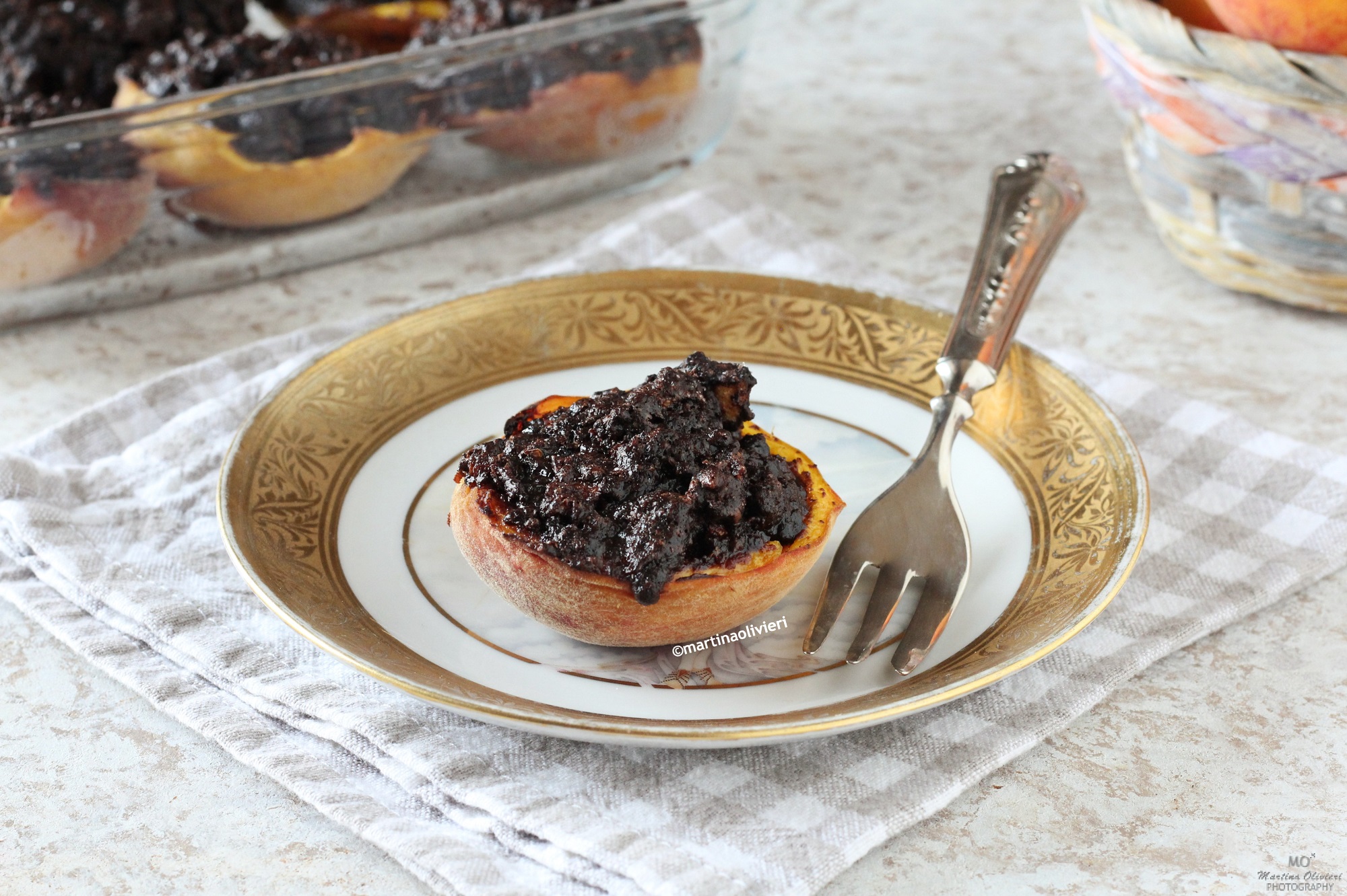 Melocotones rellenos al horno