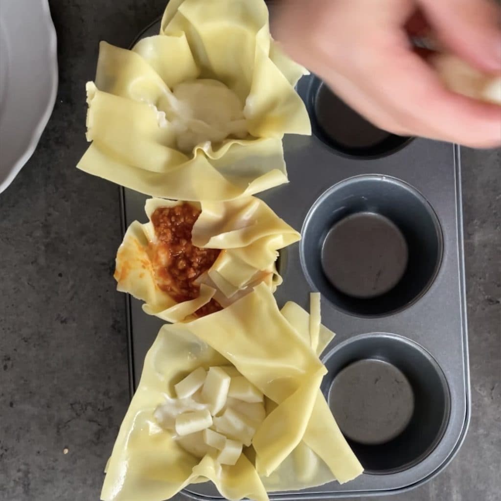 Paquetitos de lasaña a la boloñesa