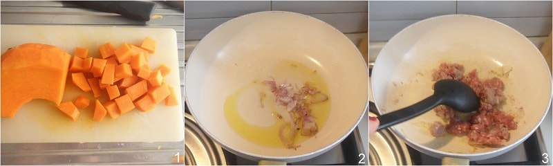 Pasta al horno con calabaza y salchicha receta fácil el chicco di mais 1 dorar la salchicha