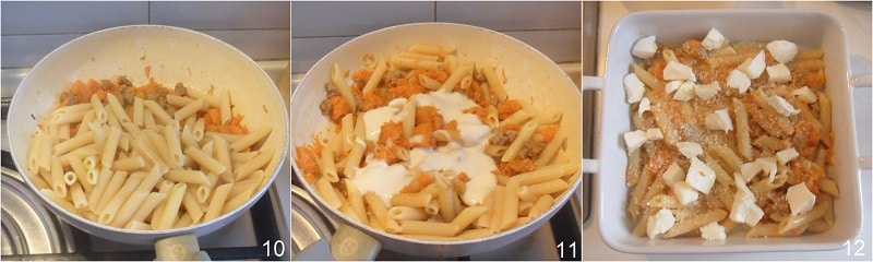 Pasta al horno calabaza y salchicha receta fácil el chicco di mais 4 condimentar la pasta