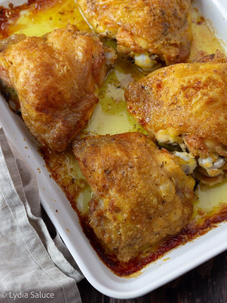 Pollo asado especiado y crujiente