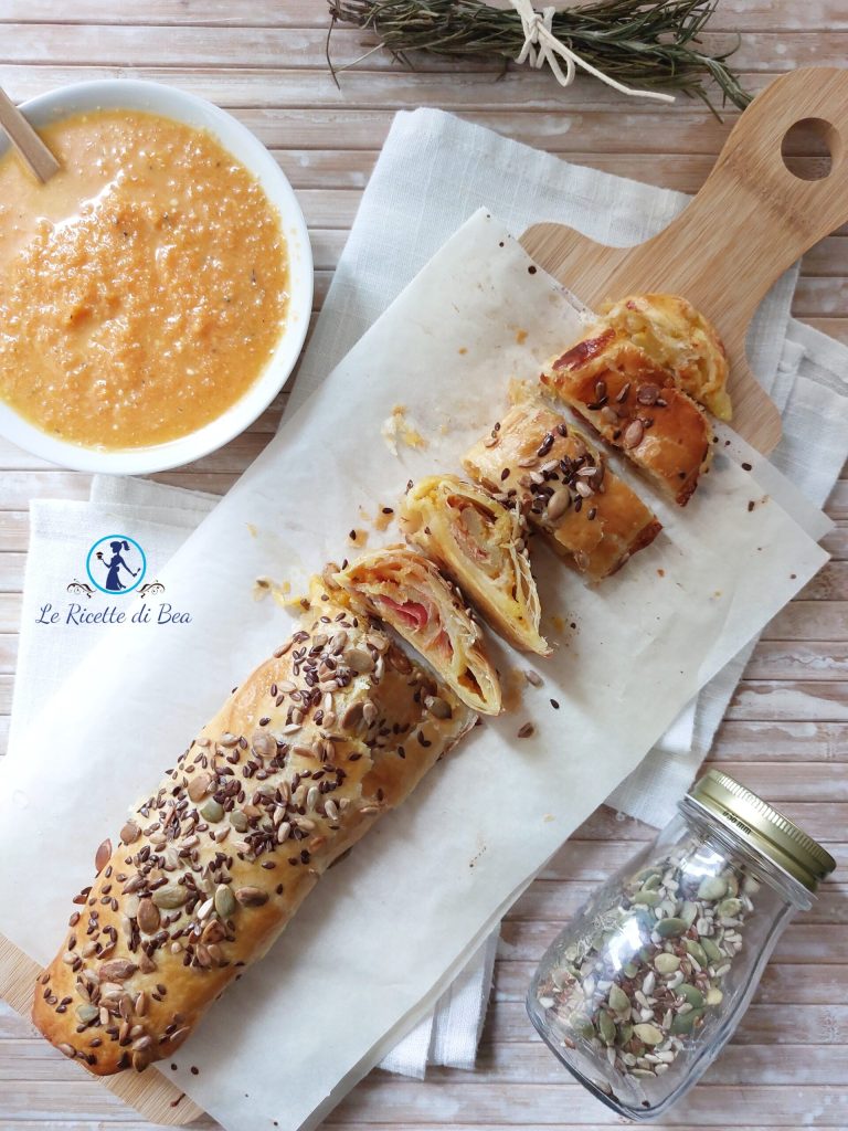 rollo con crema de calabaza