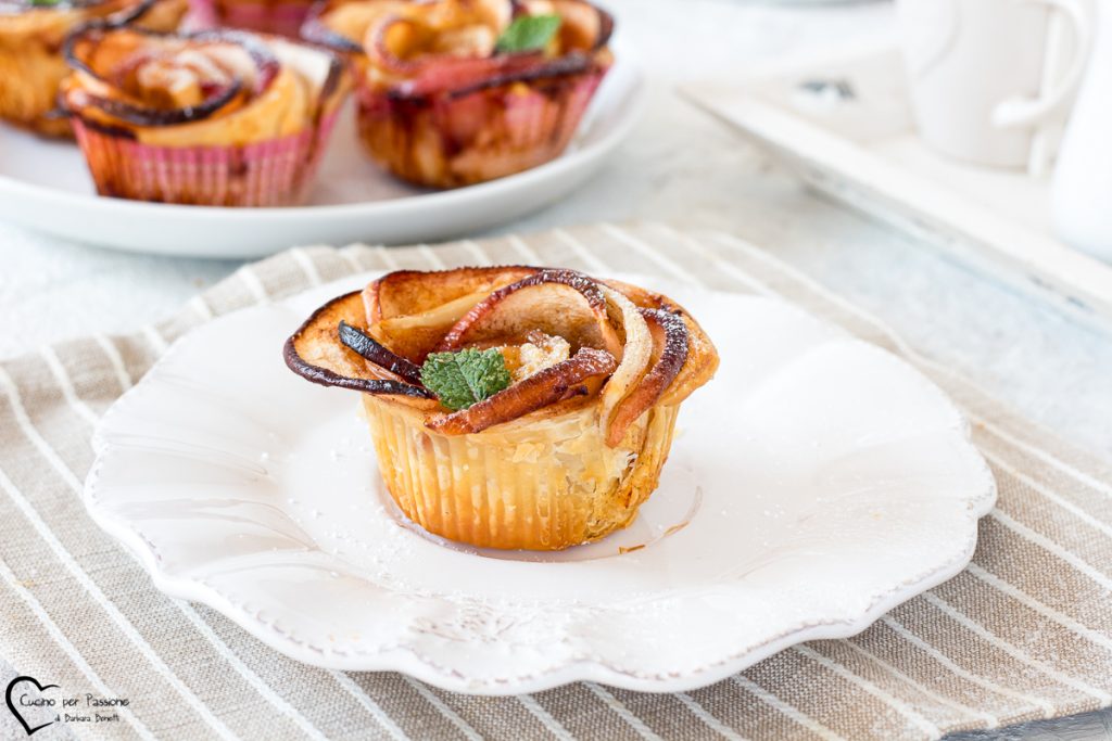 Rosa de manzanas y masa de hojaldre