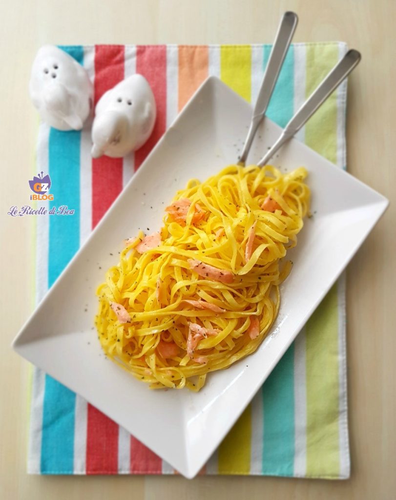 tagliatelle con salmón