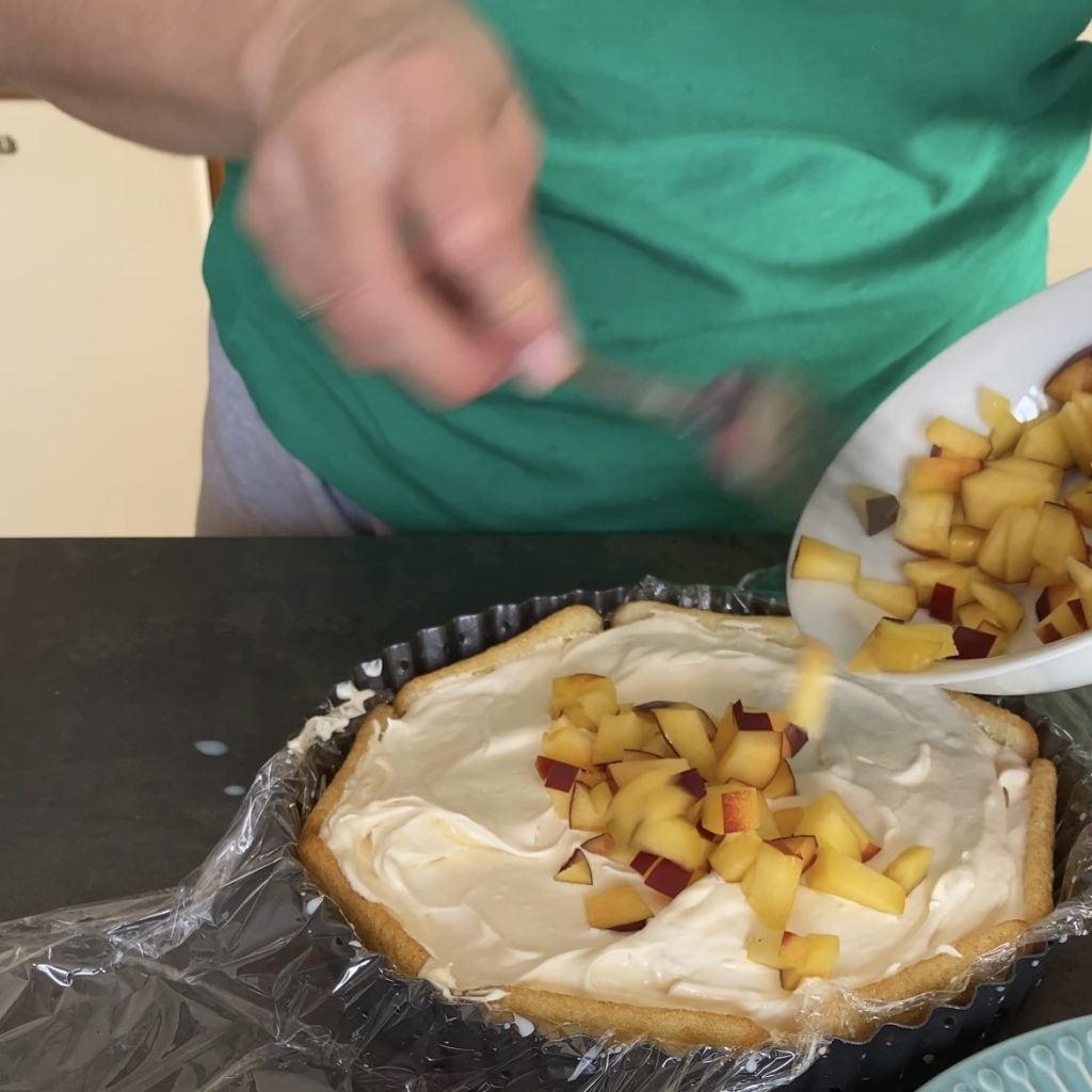 Tarta Fría con Pavesini y Melocotones