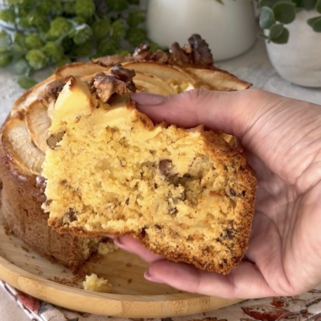 Tarta de manzana con nueces