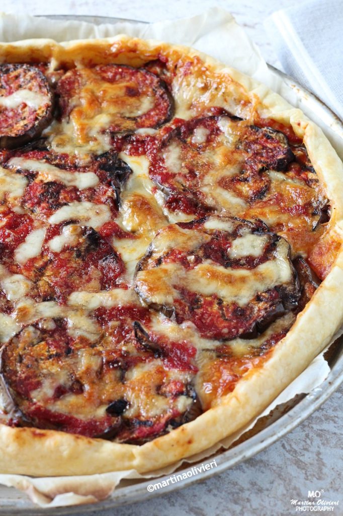 Tarta salada con berenjenas a la parmesana