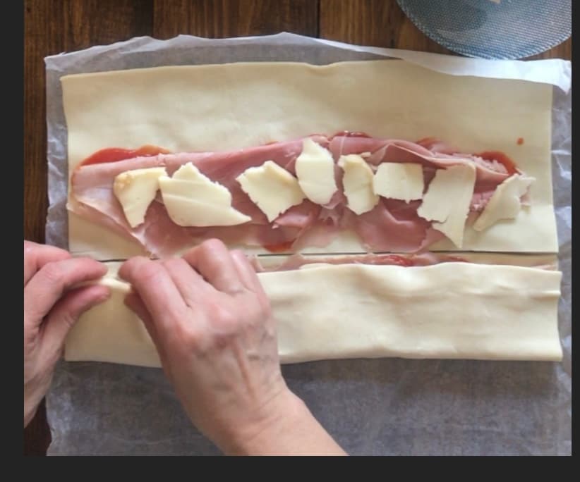 Tarta salada jamón y scamorza