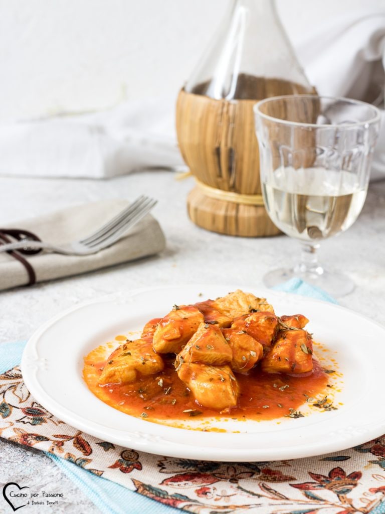 Trocitos de pollo a la pizzaiola