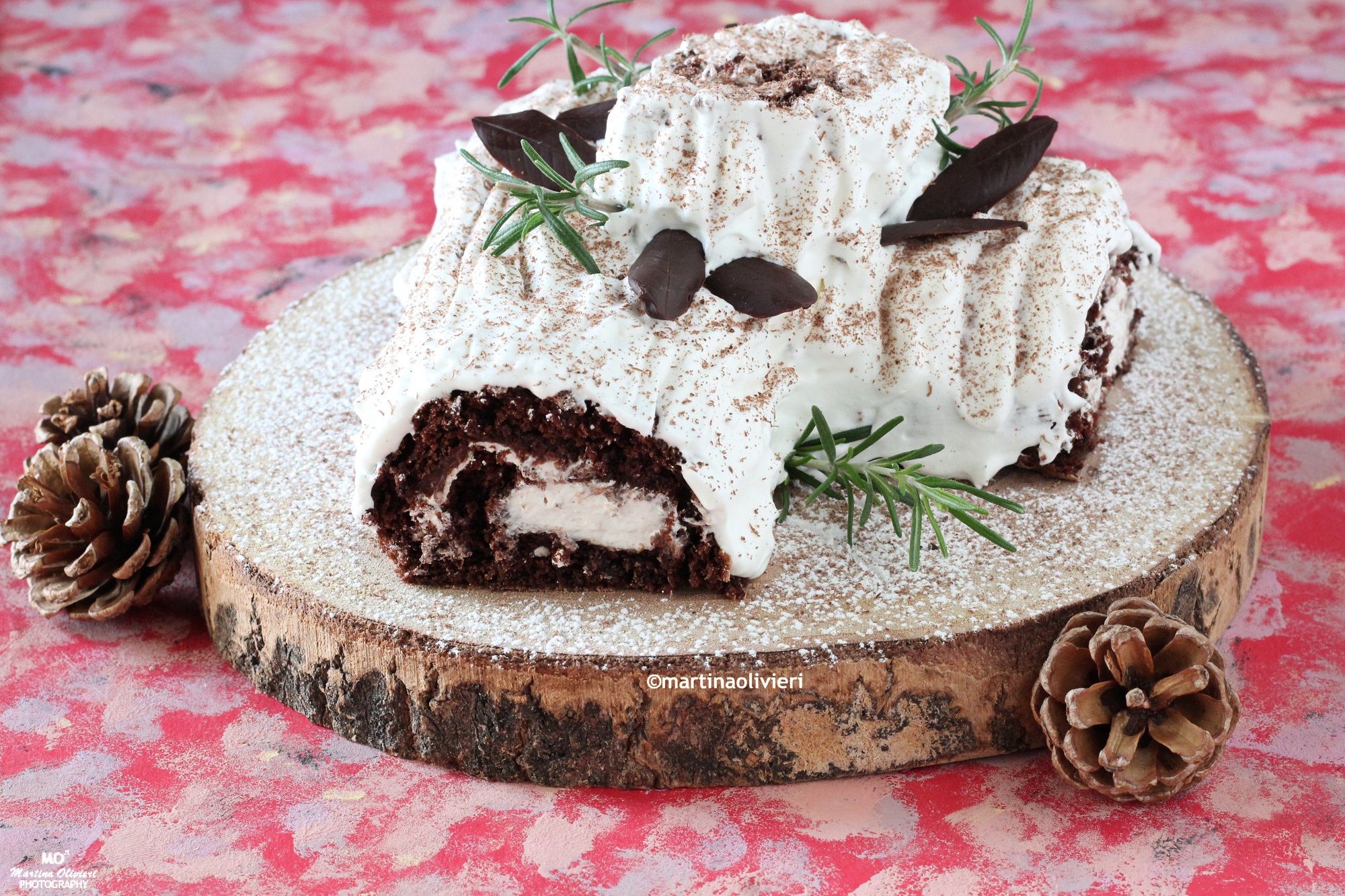 Tronco de Navidad con crema de castañas